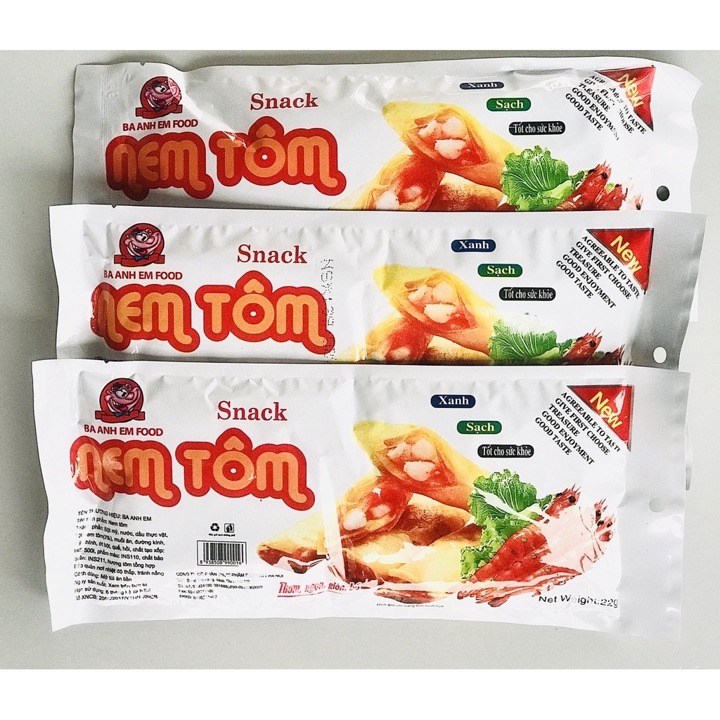 Snack nem tôm Ba Anh Em Food gói 22gr ăn vặt LODAZ siêu ngon tại Hà Nội