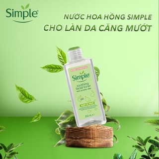 Nước hoa hồng Simple Soothing Facial Toner nhẹ dịu cân bằng độ ẩm da 200ml 100% Alcohol Free - CHÍNH HÃNG