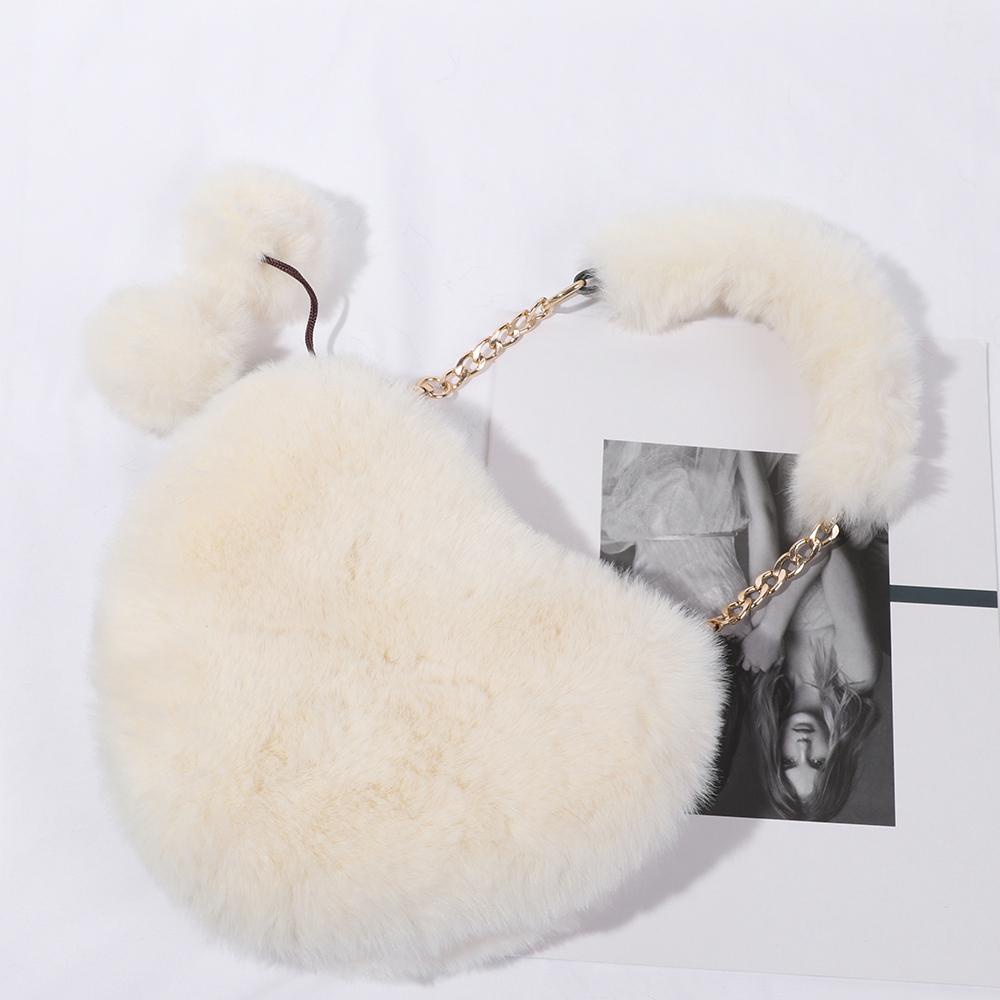 UUMIR Túi Đeo Chéo Hình Trái Tim Lông Xù Đáng Yêu Cho Nữ