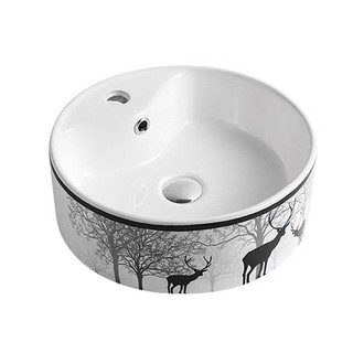 Chậu lavabo tròn hình con hươu, chậu rửa mặt