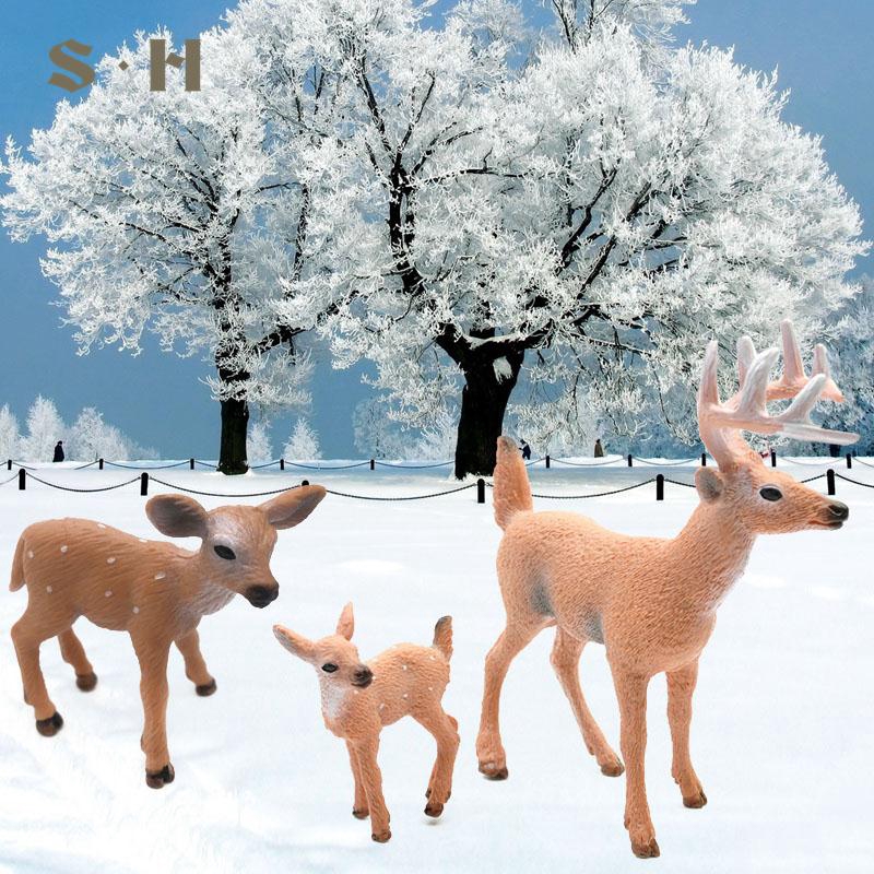 Simulation Deer White-Tailed Reindeer Mini PVC