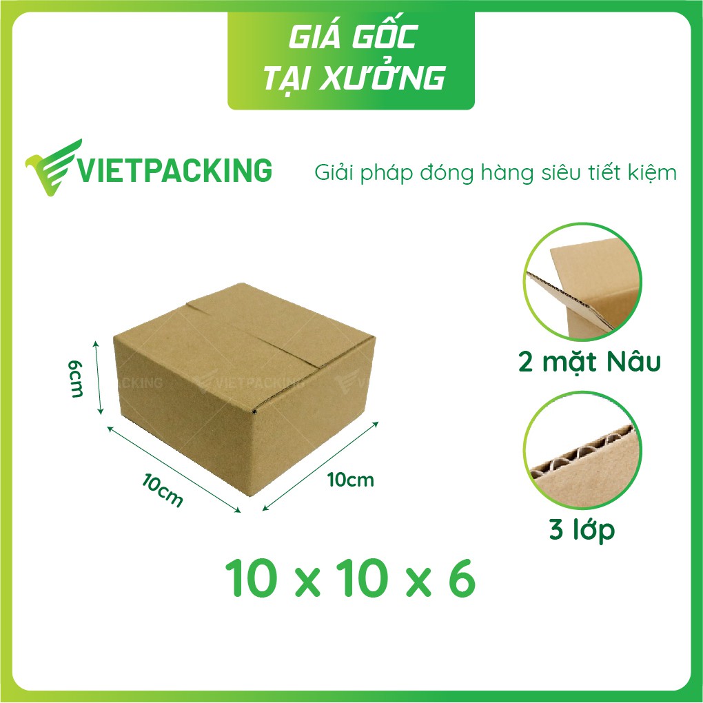 [Siêu rẻ] 50 hộp carton đụng phụ kiện, son size 10x10x6