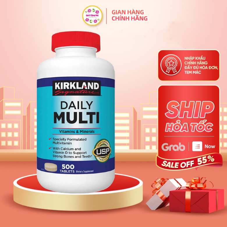 Vitamin tổng hợp Kirkland Signature Daily Multi 500 viên cho người dưới 50 tuổi Healthy Care quatangme