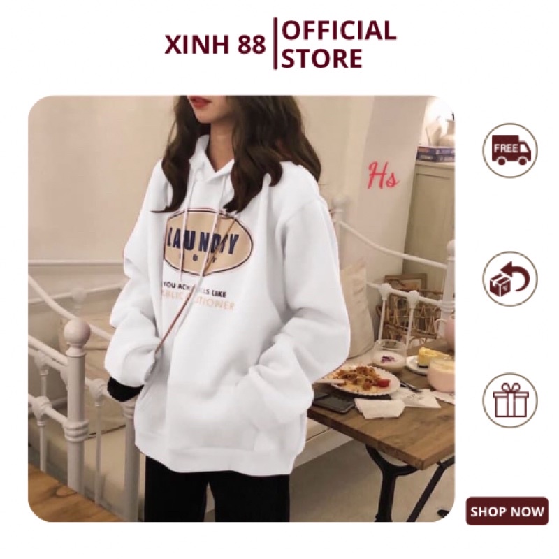 Áo hoodie nam nữ in chữ from rộng hàn quốc chất nỉ MSP71XC