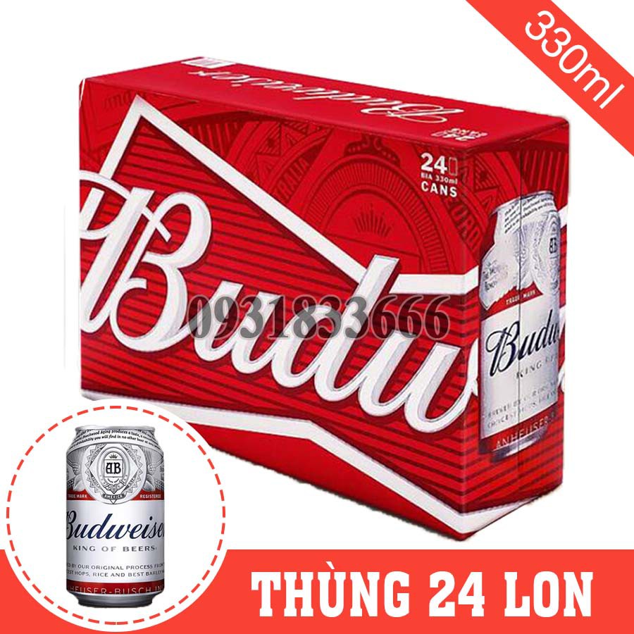 Bia Budweiser 5% Thùng 24 Lon 330 ml