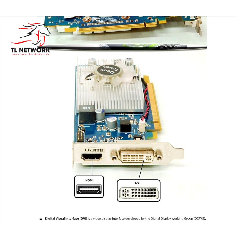 Card vga bo lùn gắn case đồng bộ lẫn case thường có HDMI/DVI/VGA