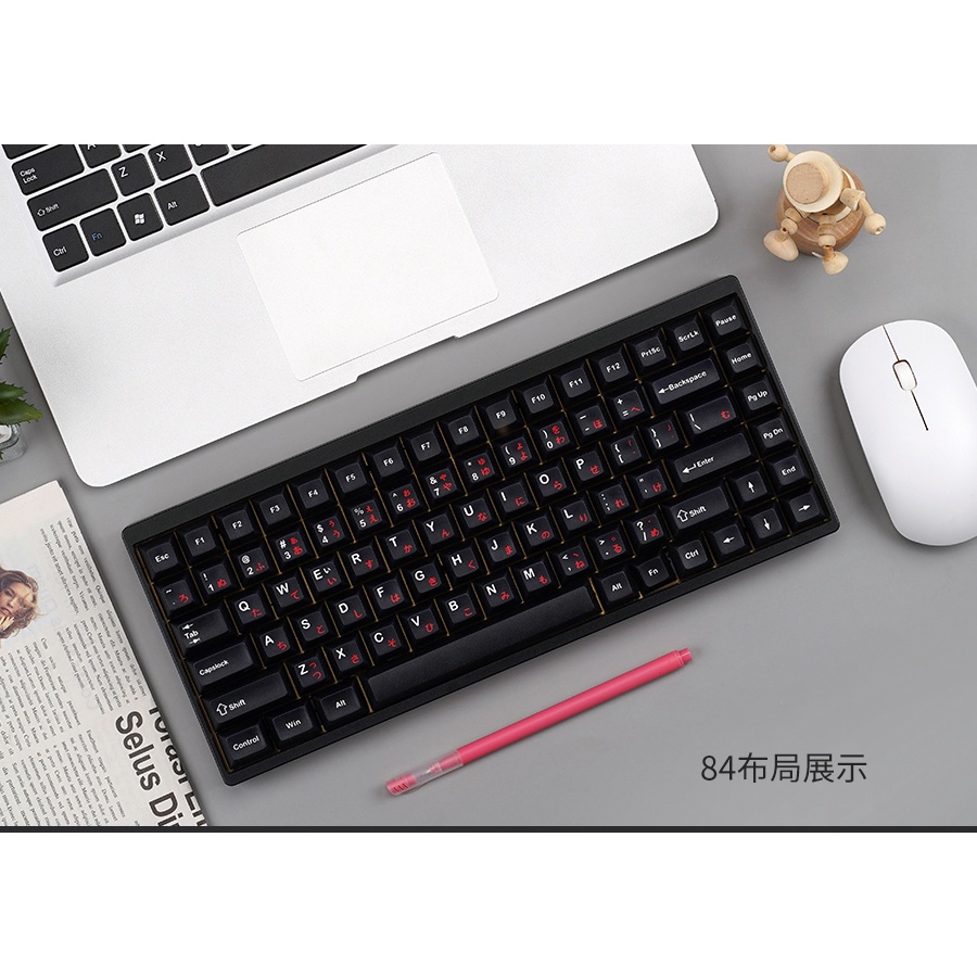Keycap DSA Red Japan font, nhựa PBT in chìm, 129 nút bàn phím cơ KBDfans