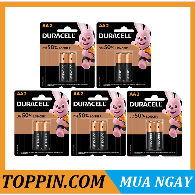 [TOPPIN] Combo 10 Viên Pin AA Duracell Alkaline (5 Vỉ)