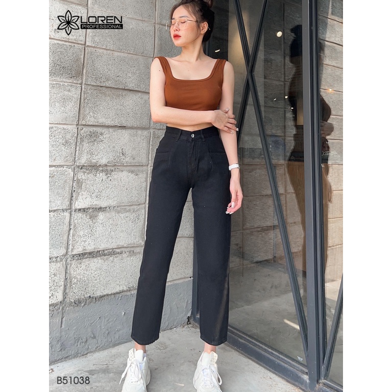 Quần jean baggy LOREN trơn kiểu túi B51038