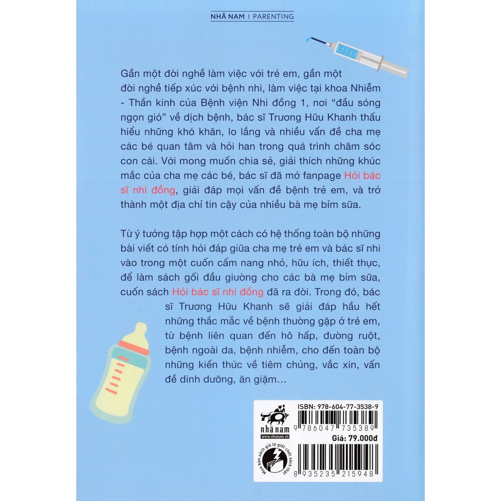 [ Sách ] Hỏi Bác Sĩ Nhi Đồng Giải Đáp Thắc Mắc Của Cha Mẹ Về Bệnh Con Nít