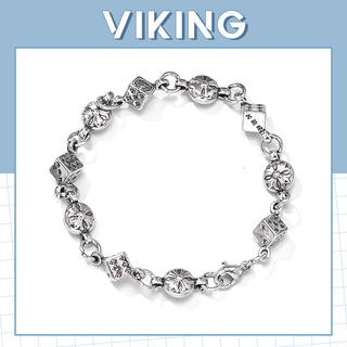 Vòng Tay Lắc Tay Chrome Hearts Xúc Xắc Thép Không Gỉ Dành Cho Nam Nữ