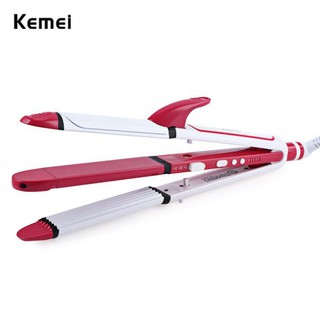 Máy Làm Tóc Có Mức Chỉnh Nhiệt Với Nhiều Chức Năng Như Làm Phồng, Uốn Cụp, Uốn Xoăn, Dập Xù, Duỗi Thẳng Kemei Km 3304