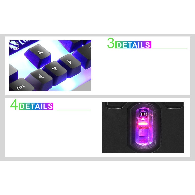 Combo bàn phím chuột giả cơ ZTU SMART GTX hiệu ứng ánh sáng đầy màu sắc