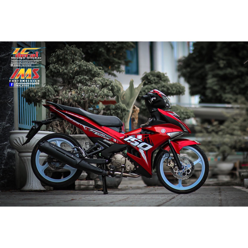 tem rời exciter 150 đỏ trắng đen mới 2022 , tem cao cáp 3 lớp bao bay màu