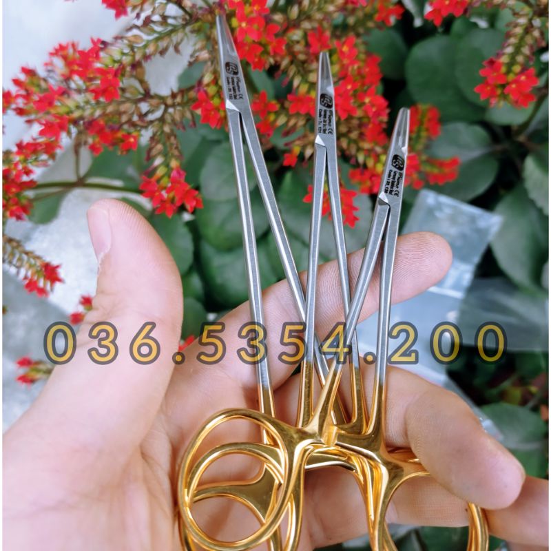 Kìm kẹp kim chuôi vàng thép Đức