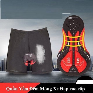 Quần yếm đệm mông đi xe đạp Silicon Gel, Quần đạp xe nam chống sốc cao cấp