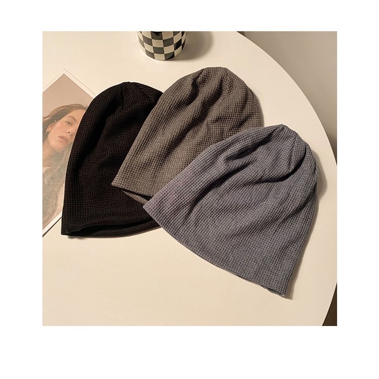 Mũ len dệt kim màu đen phong cách Nhật Hàn thời trang cho nữ