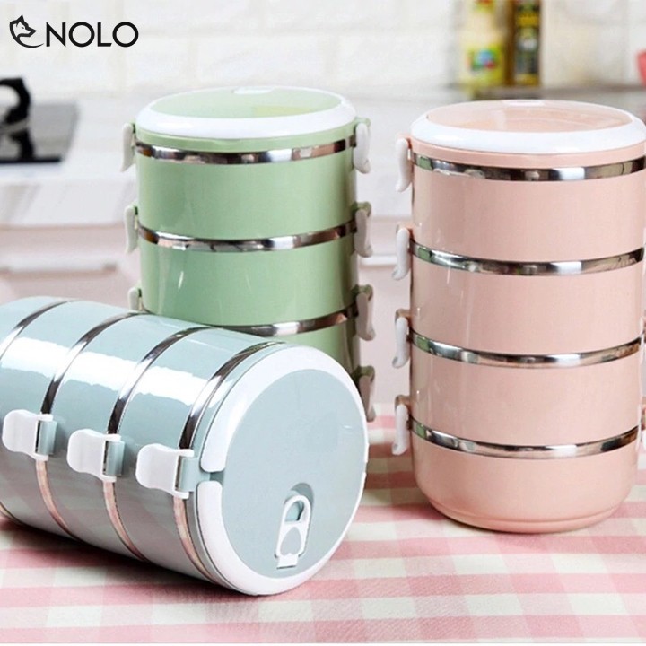 Hộp Đựng Cơm Giữ Nhiệt Lúa Mạch 4 Tầng