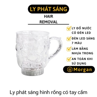 [1 ĐỔI 1] Ly Phát Sáng - Ly Nước Đèn Led 7 Màu Hình Rồng Có Tay Cầm Độc Lạ 4638