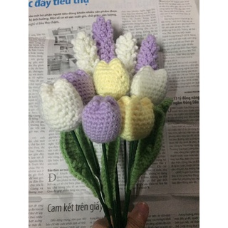 HOA TULIP, LAVENDER BẰNG LEN (HANDMADE)(ẢNH THẬT)