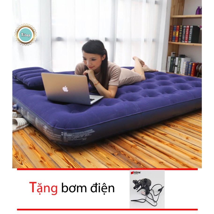 Nệm Hơi 191cm*137cm*22CM, 203cm*152cm*22cm đệm hơi Cao Cấp Bestway [TẶNG KÈM BƠM ĐIỆN]