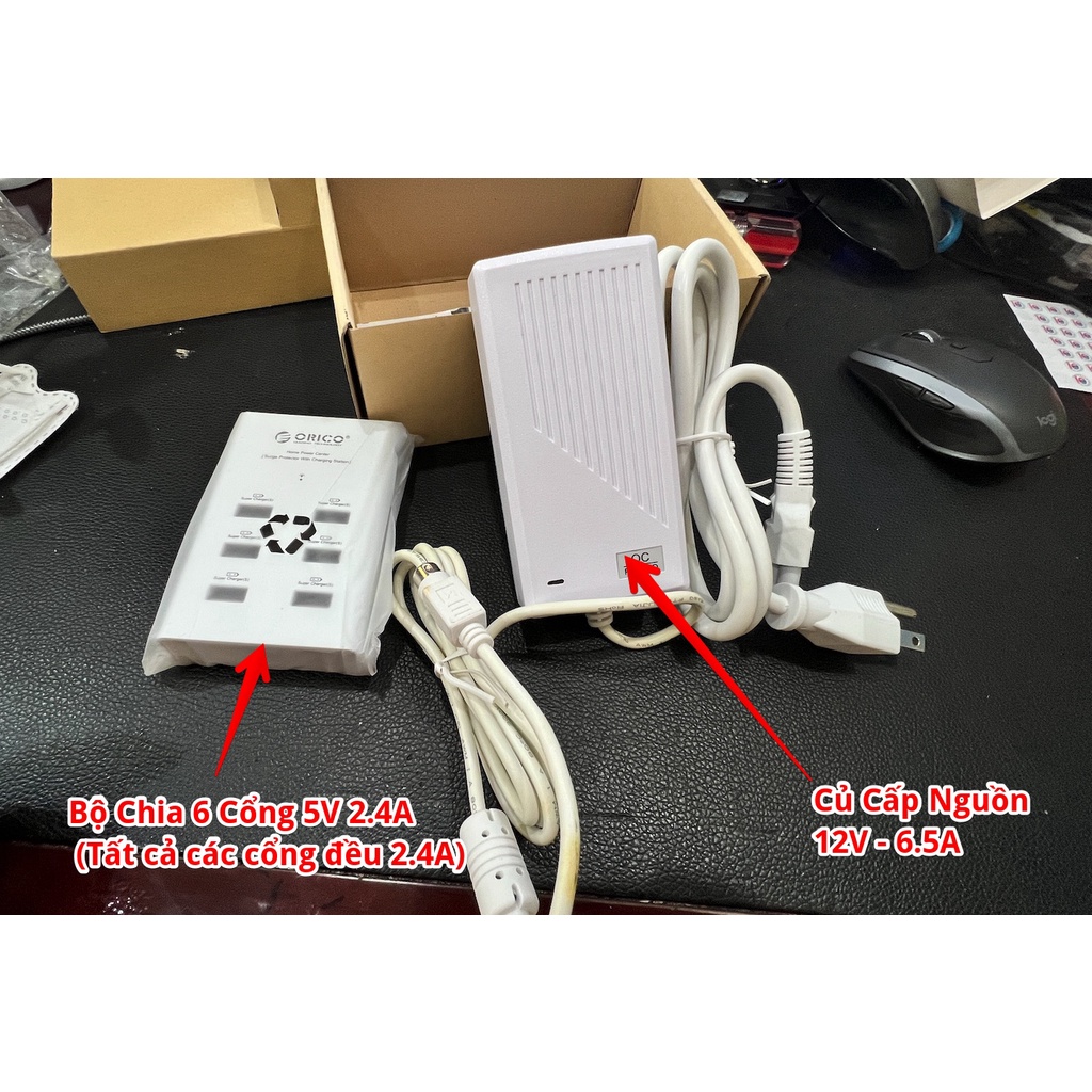 [ORICO] Sạc Nhanh 6 Cổng USB 72W DUB-6P - 6 Cổng 5V 2.4A Out - DUB-6P