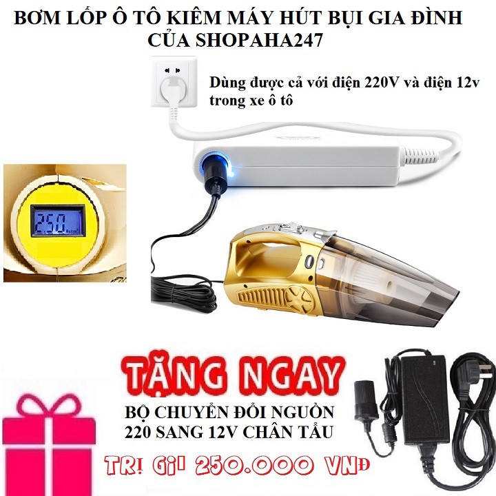 Bơm lốp ô tô kiêm hút bụi 5 trong 1