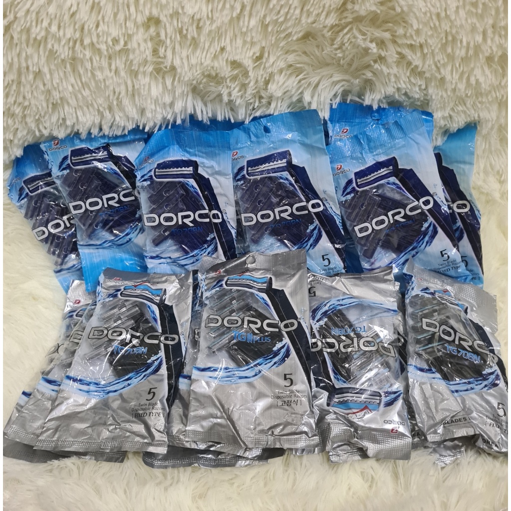 Túi 5 dao cạo dâu Dorco thiết kế tiên tiến lưỡi dao kép kết hợp cùng dải dầu bôi trơn