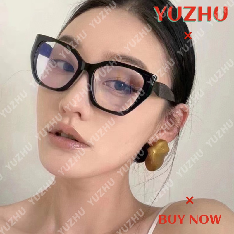 (YUZHU) Kính Mát Mắt Mèo Gọng Đa Giác Thời Trang Mới Kiểu Phương Tây Chống Ánh Sáng Xanh