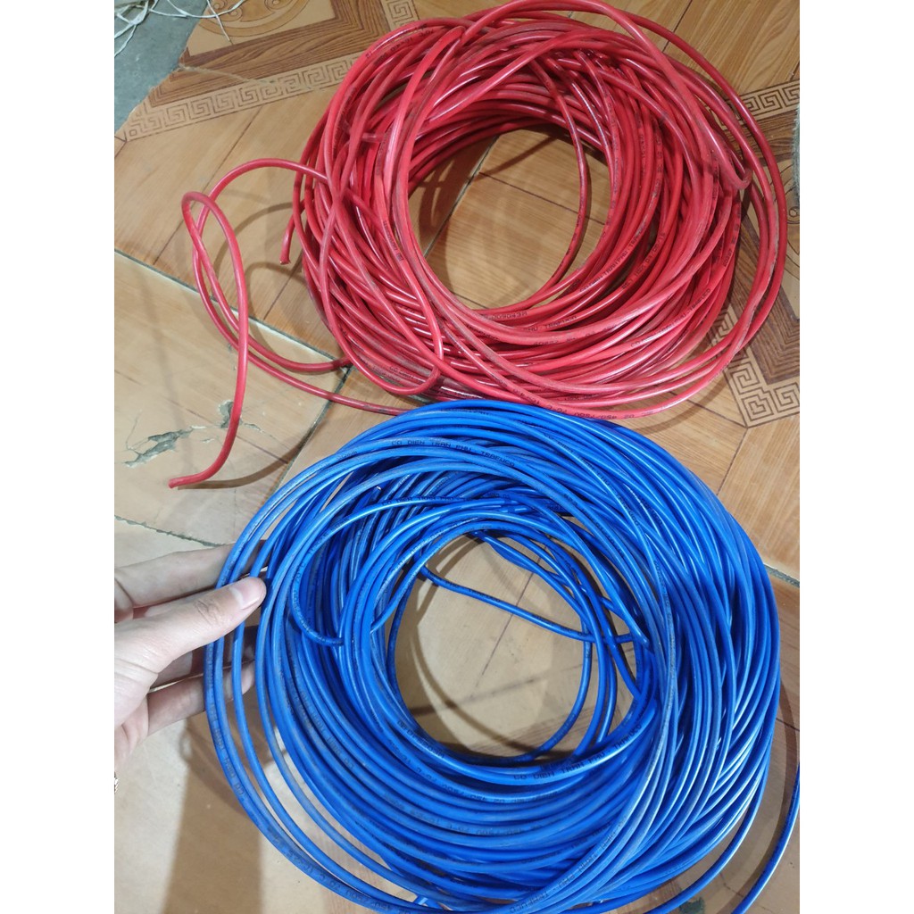 Dây điện đơn Trần Phú 2 màu xanh - đỏ lõi đòng các loại