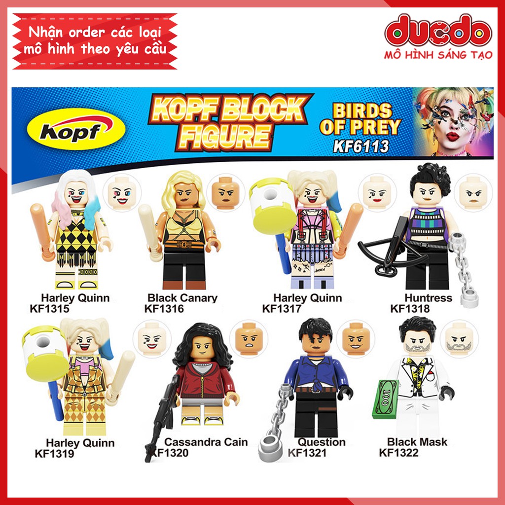 Minifigures các nhân vật trong Birds of Prey của Harley Quinn - Đồ chơi Lắp ghép Xếp hình Mô hình Mini Kopf KF6113