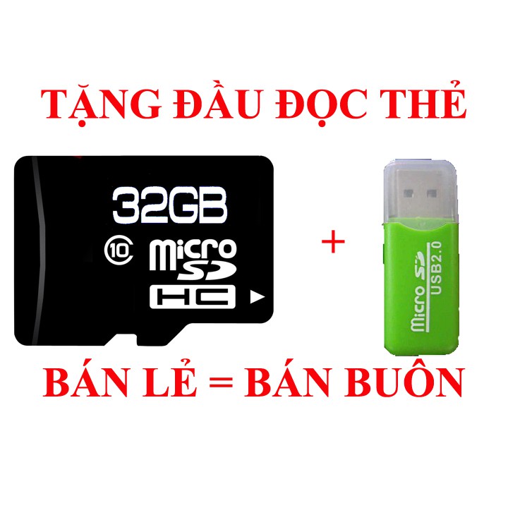 thẻ nhớ 32gb - microsd 32gb - tặng đầu đọc thẻ
