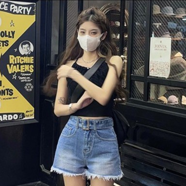 QADCOL Áo Dệt Kim Hai Dây Màu Trơn Thời Trang Cho Nữ