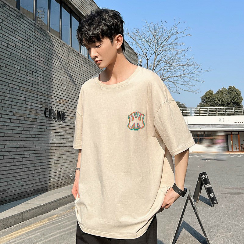 Áo phông tay lỡ phom rộng unisex hình học áo thun nam nữ tay ngắn