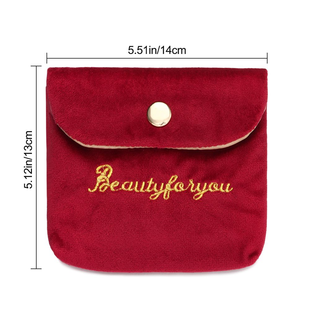 LAKAMIER Portable Velvet Storage Bag Sanitary Napkin Pads Tampons Organizer Pouch Coin Purse Card Holder Headphone Case
