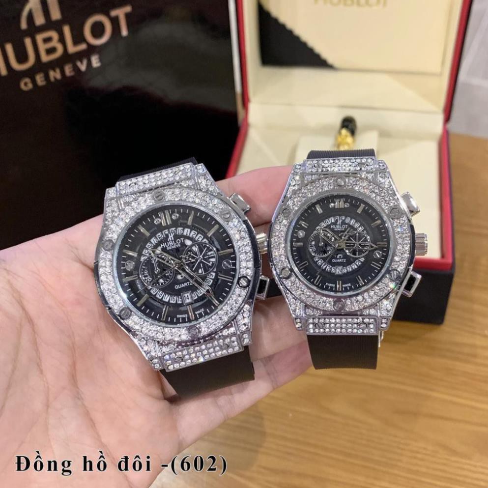 [Free Ship]  [Hublot đôi - nam nữ] Đồng hồ HBL nam nữ - đồng hồ cặp đôi hàng đẹp full diamond