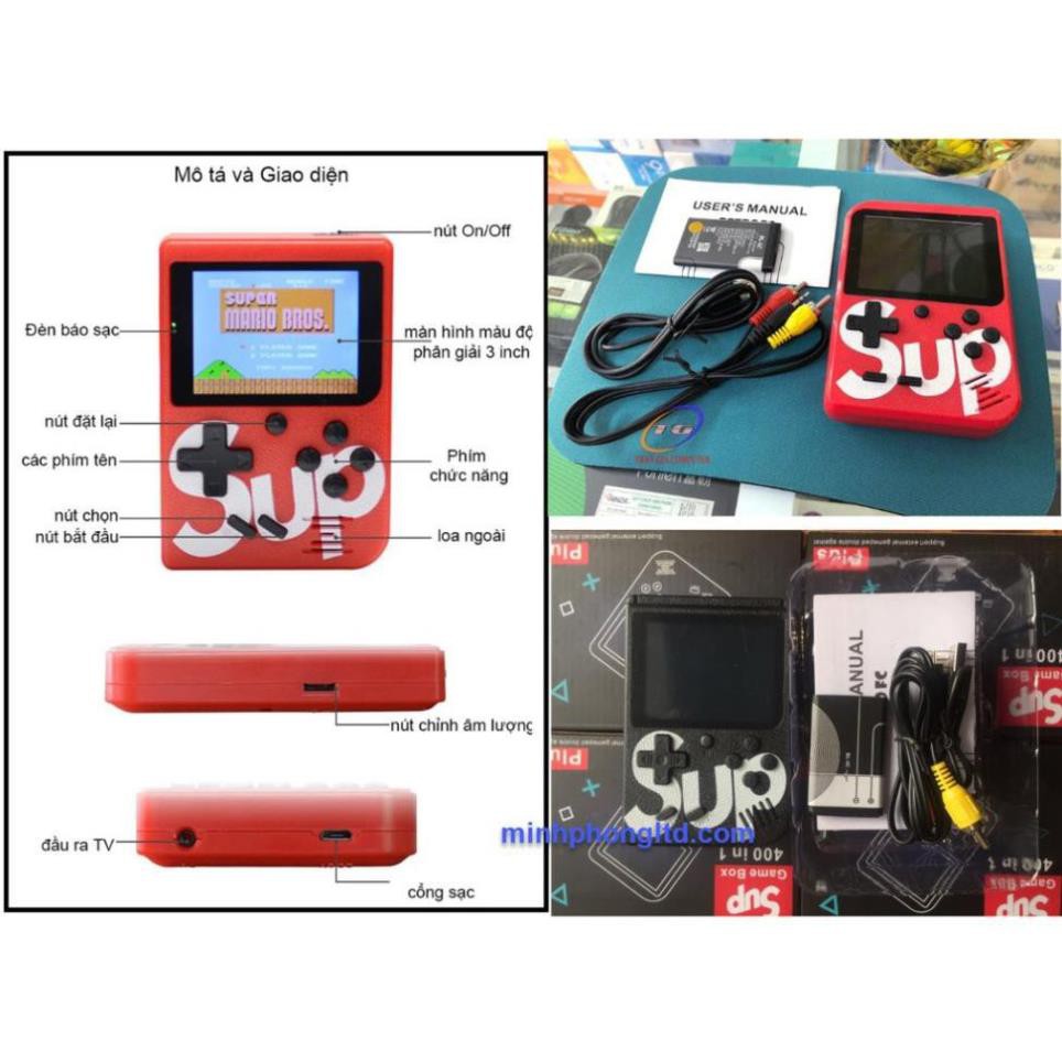 MÁY CHƠI GAME CẦM TAY SUP 400 IN 1 PLUS - 400 TRÒ CHƠI CỔ ĐIỂN.