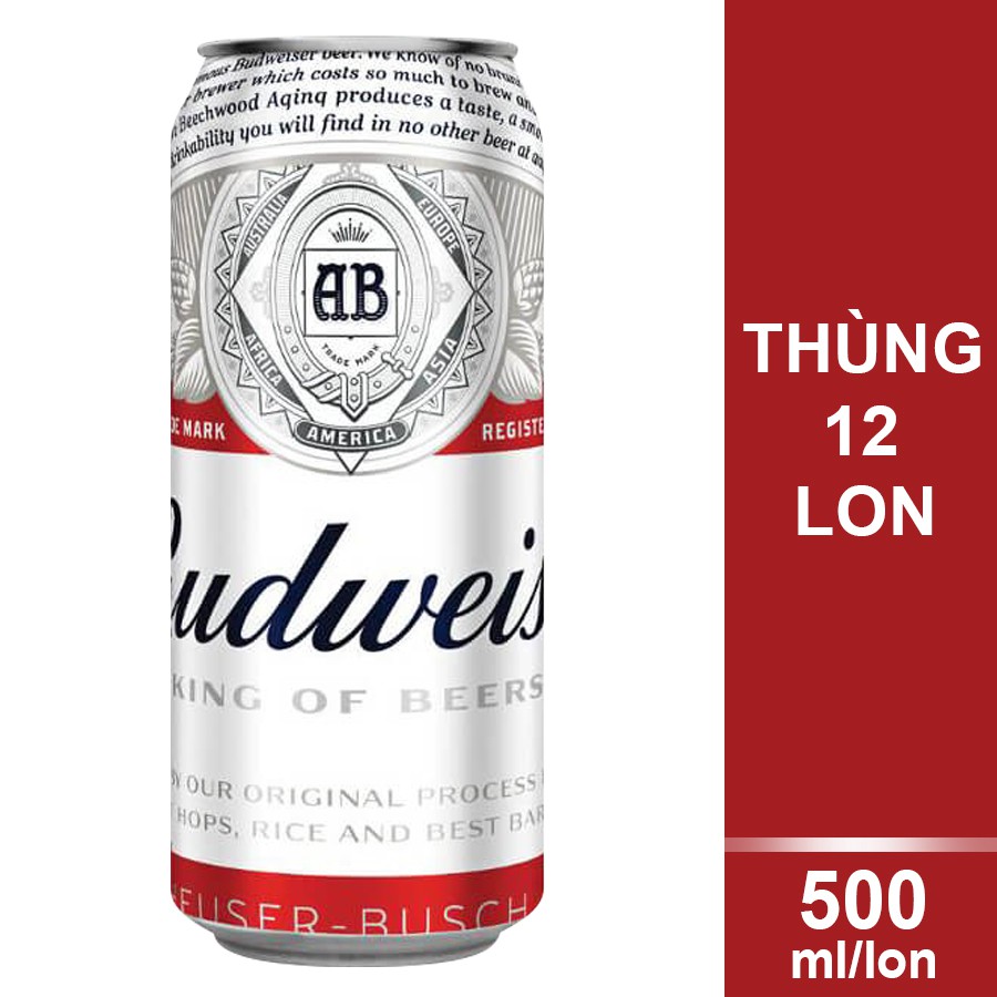 BIA BUDWEISER Lon 500ml | Bia mỹ bán chạy nhất Thế Giới