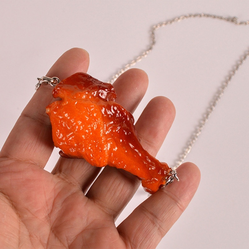 Flgo Vòng cổ Unisex Mặt Hình Gà Rán 3D Vui Nhộn Làm Quà Tặng Sinh Nhật