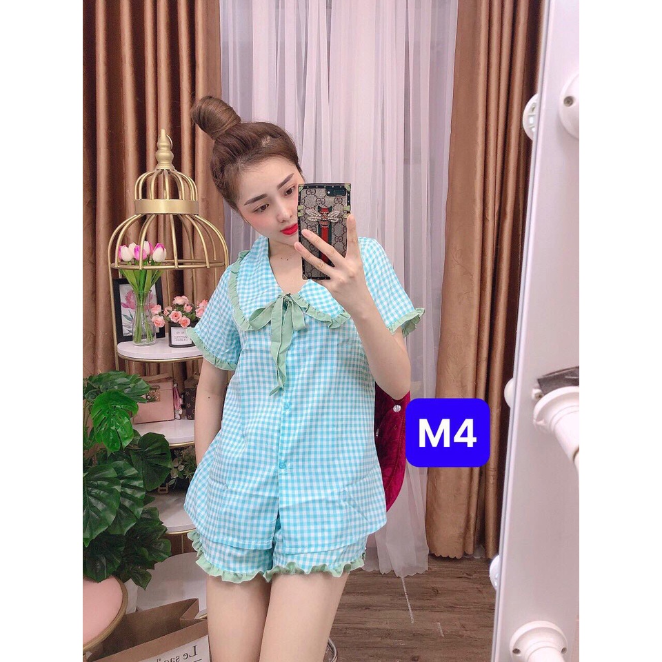 SET BỘ ĐÙI LỤA CARO THỜI TRANG MẶC NHÀ SIÊU DỄ THƯƠNG