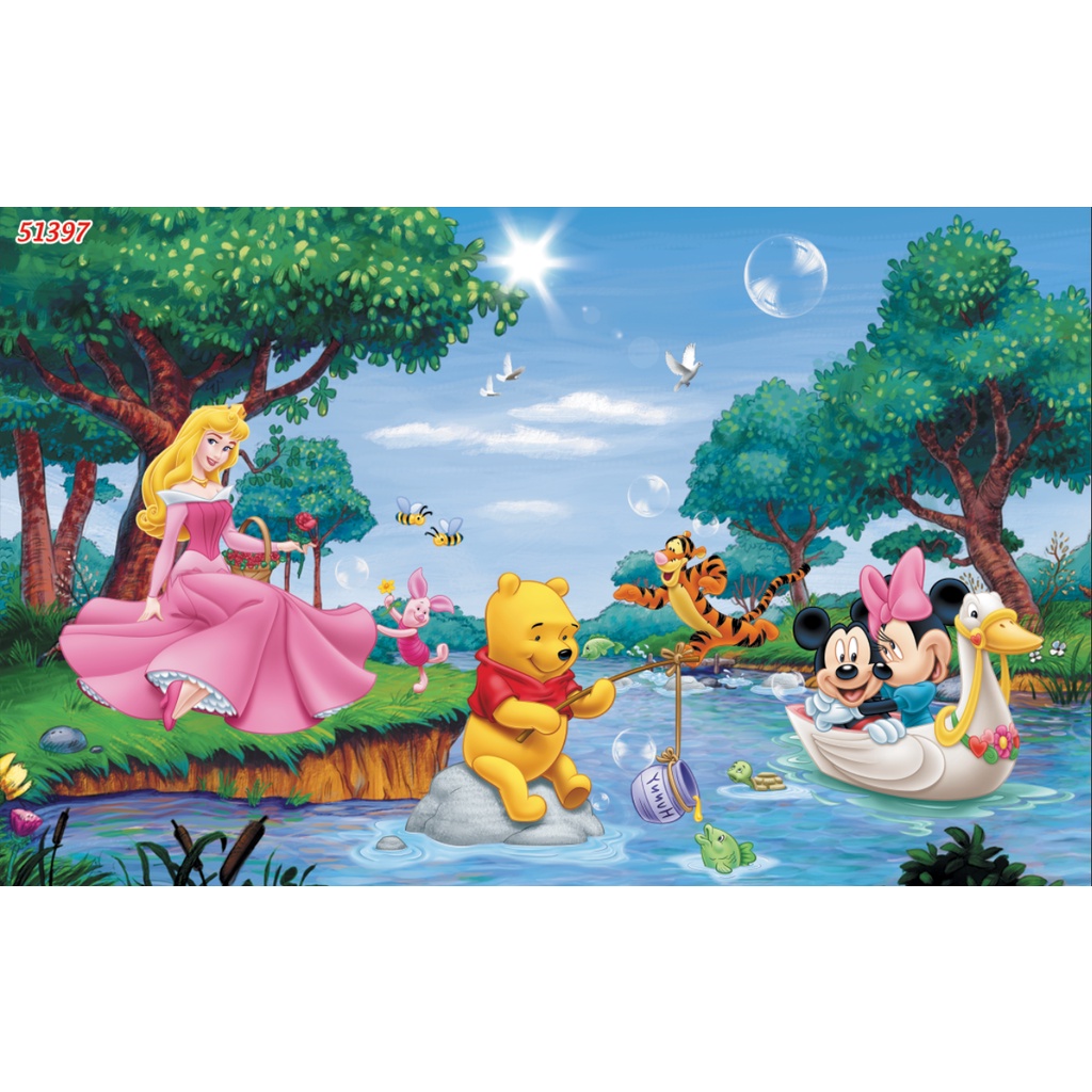 Tranh 3D Dán Tường Phòng HOẠT HÌNH Nhiều Chủ Đề Nhiều Kích Thước