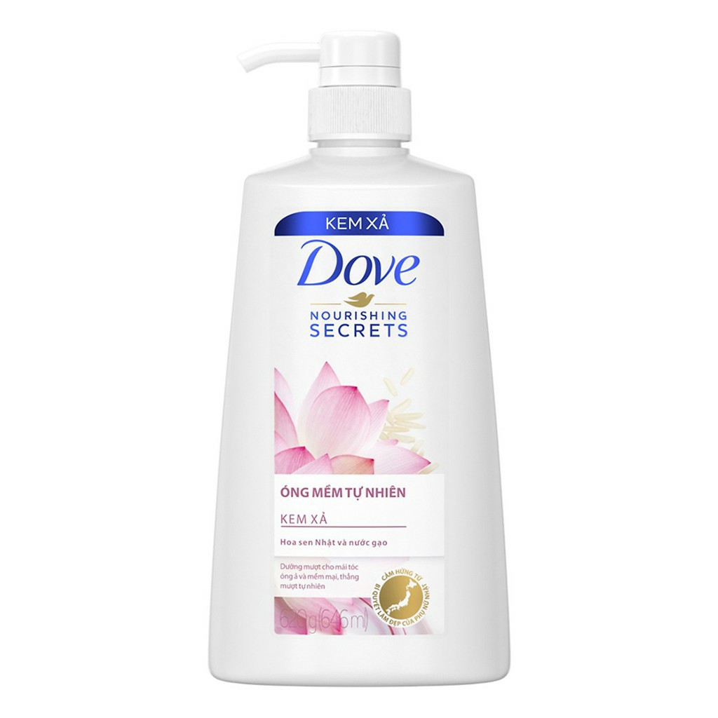Dầu gội 650gr / dầu xả 620gr Dove thiên nhiên Óng mềm tự nhiên
