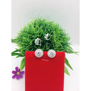 Bông tai bạc ta hạt đá chốt cài