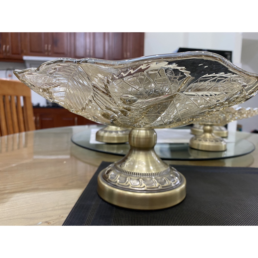 Đĩa Thủy Tinh Đựng Trái Cây, Khay Dĩa Thủy Tinh Chưng Hoa Quả Phong Cách Trung Đông