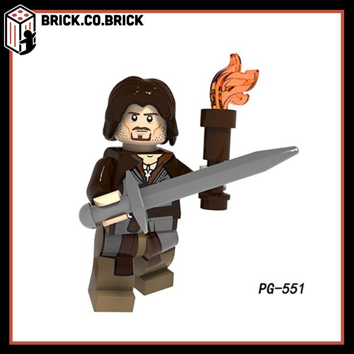 Lord of the Rings Đồ Chơi Non LEGO Lính Trung Cổ Trò Chơi Vương Quyền và Minifigure Castle PG8160