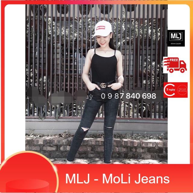 Nhập WAMS8 giảm 15%_ Quần jean dài đen đốm muối tiêu (Sz 26~33)