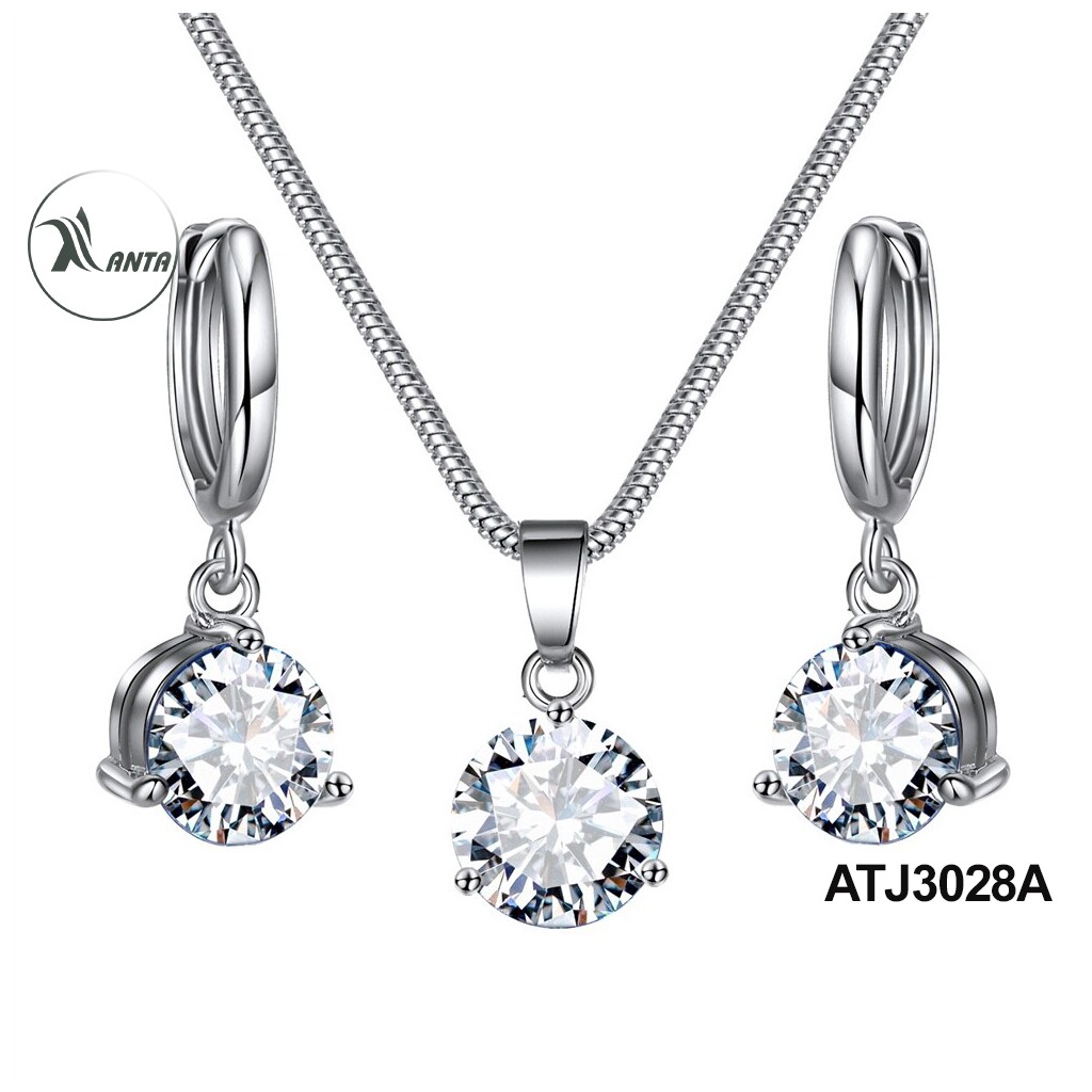 [Mã FARSBR241 giảm 15k đơn 0đ] Bộ Trang Sức Bạc 925 Đính Đá Thời Trang Dành Cho Nữ ANTA Jewelry - ATJ3028A