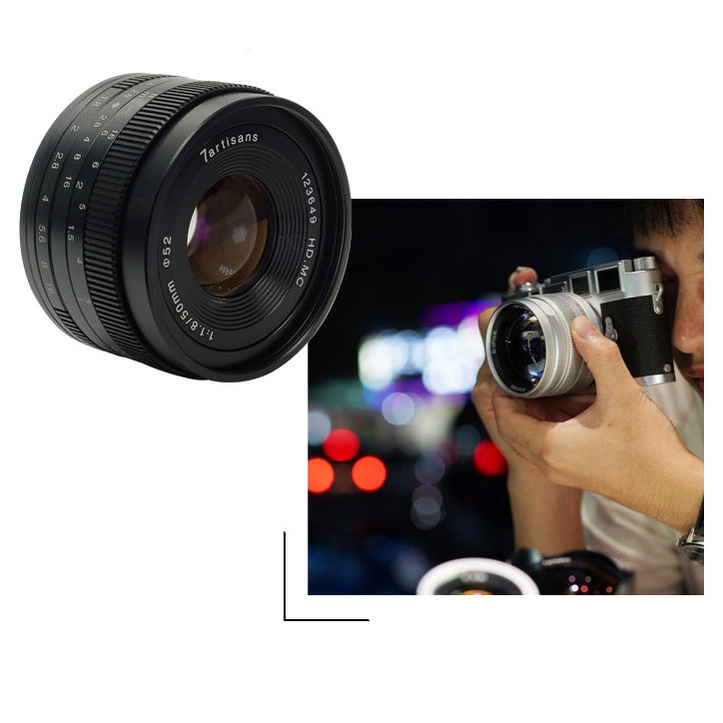 (CÓ SẴN) Ống kính 7Artisans 50mm F1.8 Mark II chân dung giá rẻ cho Fujifilm, Sony, M4/3 Olympus/Panasonic và Canon EOS M