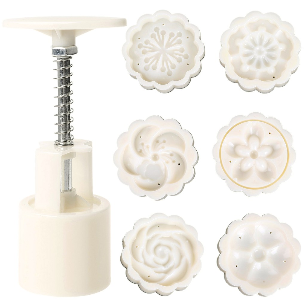 Bộ 6 Khuôn In Làm Bánh Trung Thu 50g Diy