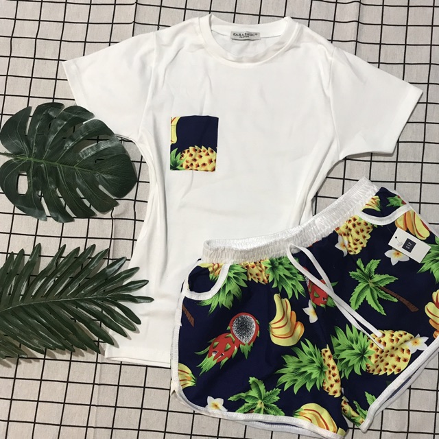 SET ĐỒ BỘ ĐÙI HOẠ TIẾT .